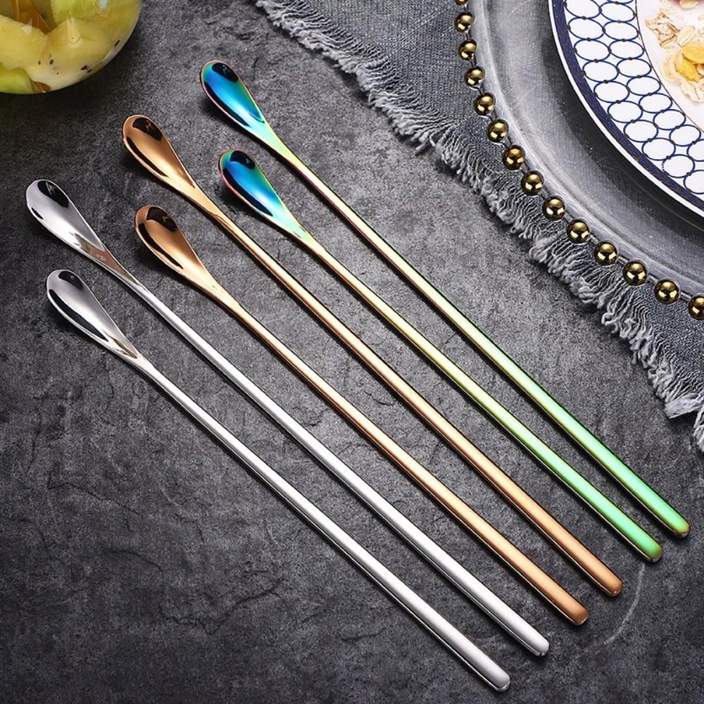 4PCS Stainless Steel Coffee Stirring Spoon Long Handle Ice Tea Spoon Kitchen