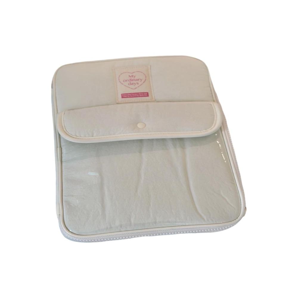 

Multi-Pocket Clutch Bag Buckle Design Tablet Cover Portable Computer Storage Bag Daily Use белый