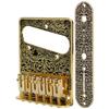Carved Pattern Electric Guitar Bridge 6 Saddles Tailpiece Electric Guitar AccessoriesGold