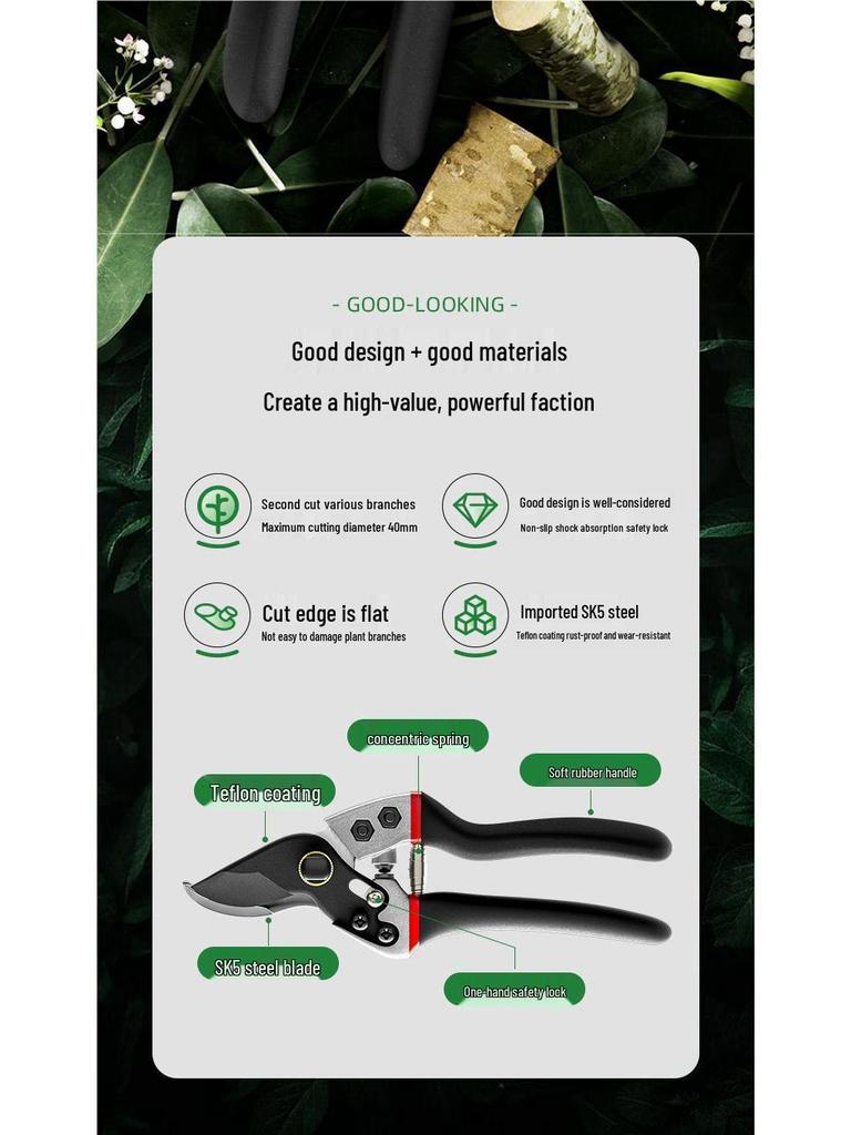 Delixi Electric Pruning Shears for Gardening, Branch Cutting, and Fruit Tree Pruning