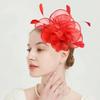 Einfarbiges Federblumen-Netz-Stirnband Blume Feder Haarspange Haarschmuck