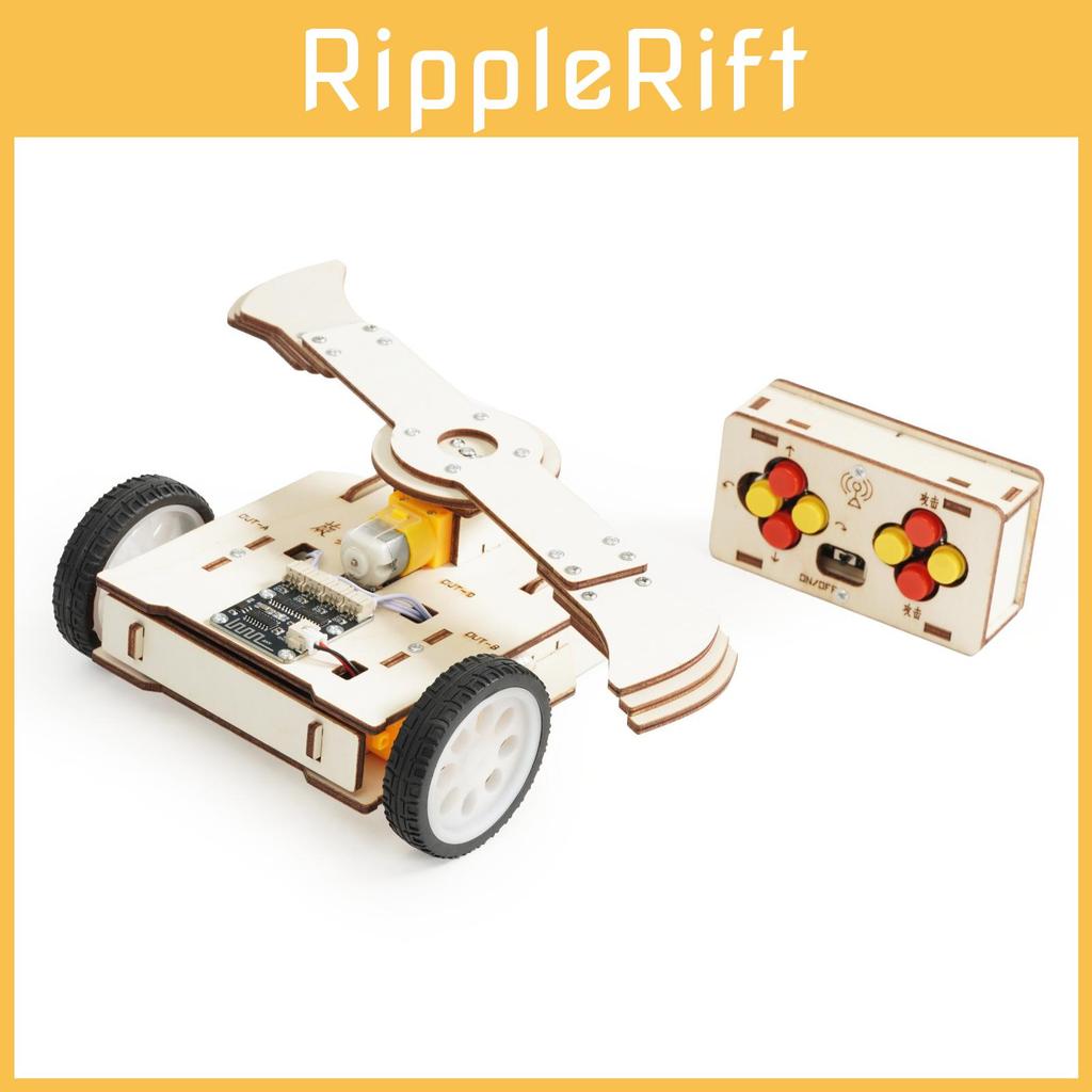 Wooden Remote Control Battle Tank Educational Toy With Electric Rotor For Kids