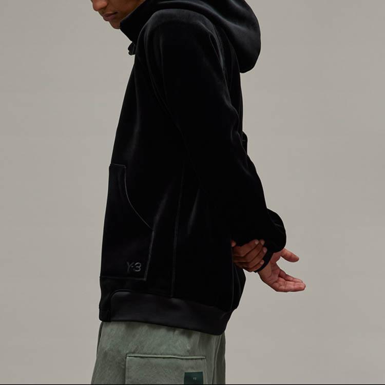Y-3 Velvet Jackets Unisex Black Hooded Moderate Straight Fit IL2149-