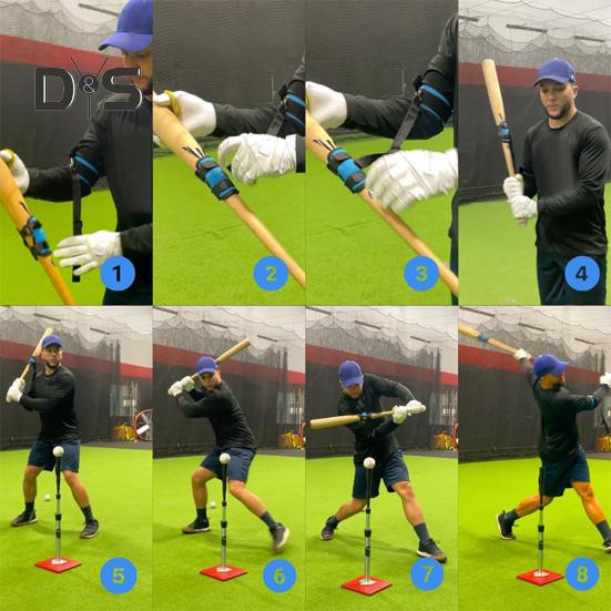 Baseball Swing Trainer Bands with Fastener Tape Easy To Use Elastic Baseball Softball Hitting Resistance Bands Training Equipments