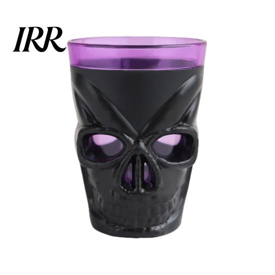 Scary Night Light Cup Halloween Glowing Skull Goblet, LED Up Candle Holder for Themed Drinkware Party, Spooky Decor Bar Table, Haunted House Prop