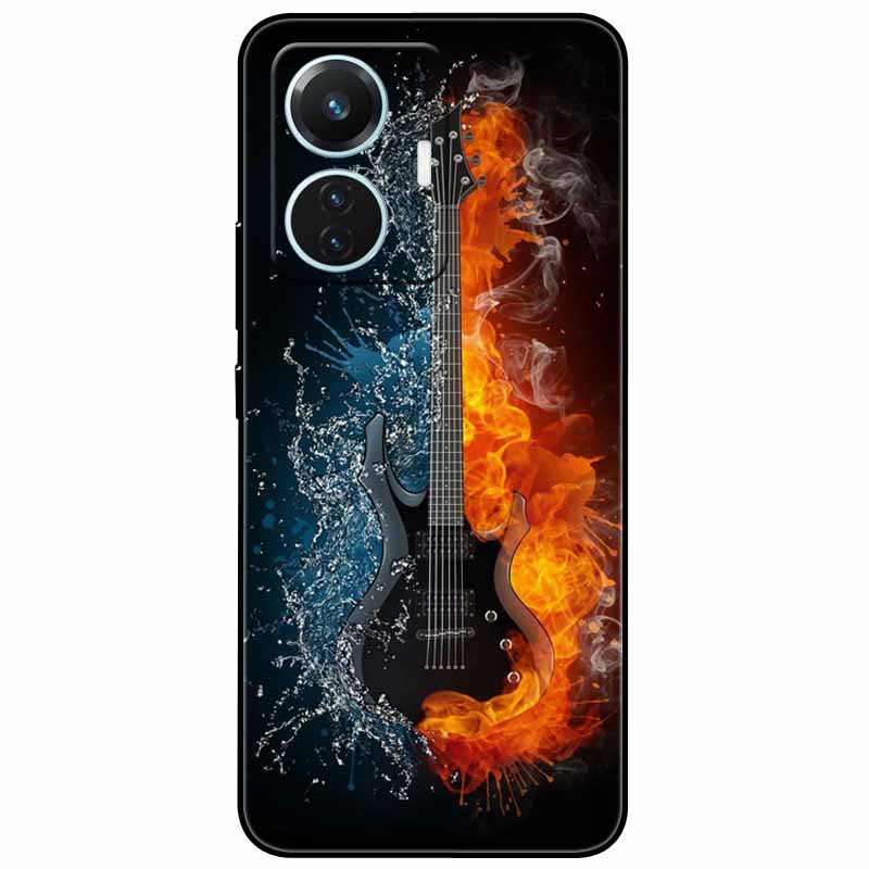 For Vivo T1 4G Case V2153 Covers TPU Black Silicone Starry Moon Cover for Vivo T1 44W Case Shockproof Soft X100 Pro Shells