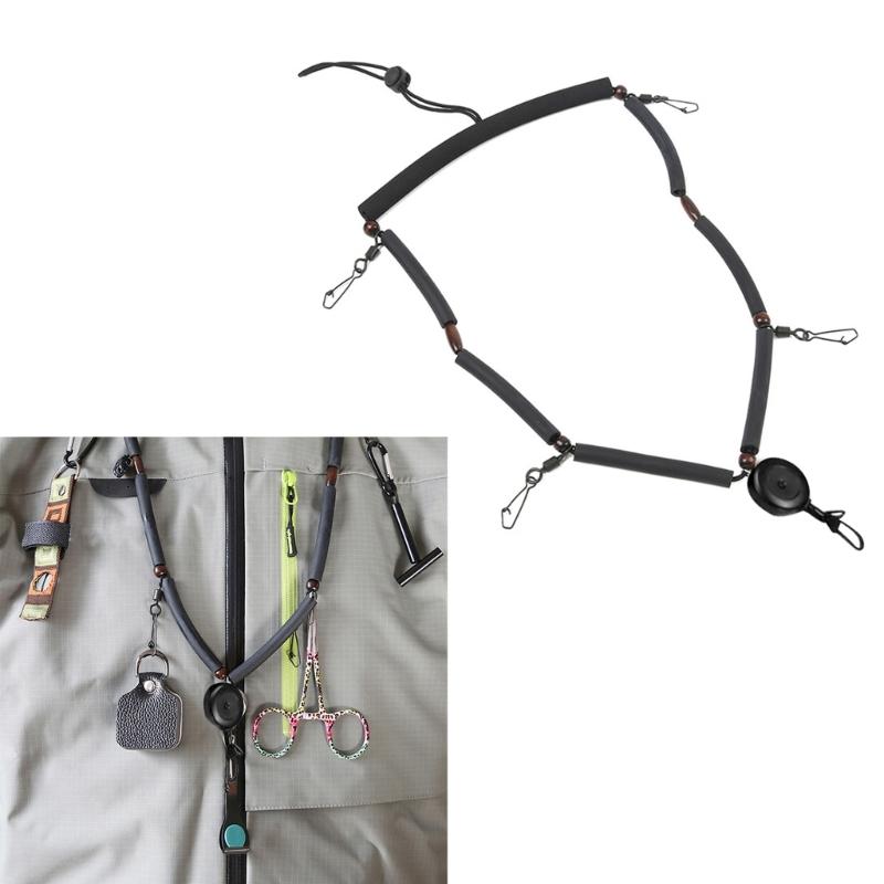 Multifunctional Fly Fishing Lanyard Necklace Fishing Gear Equipment Quick Release Fishing Tool Holder Lanyard with Clip