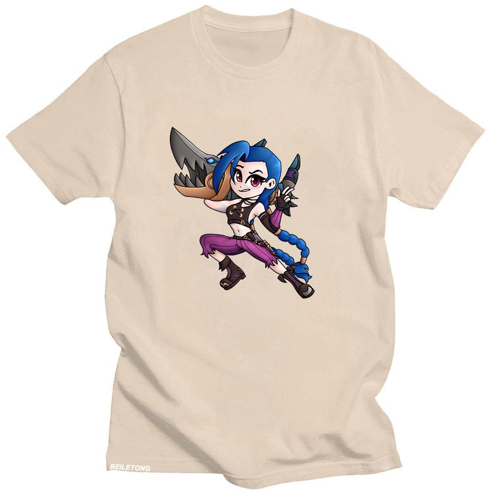 Arcane Jinx T Shirt Cartoon Print Japanese Anime Comic Tee-shirt Costume Cosplay Fashion Tshirt Sudaderas Casual Retro Clothing