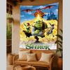 Cartoon Shrek Tapestry Art Printing Japanese Wall Tapestry Anime Wall Hanging Home Decor