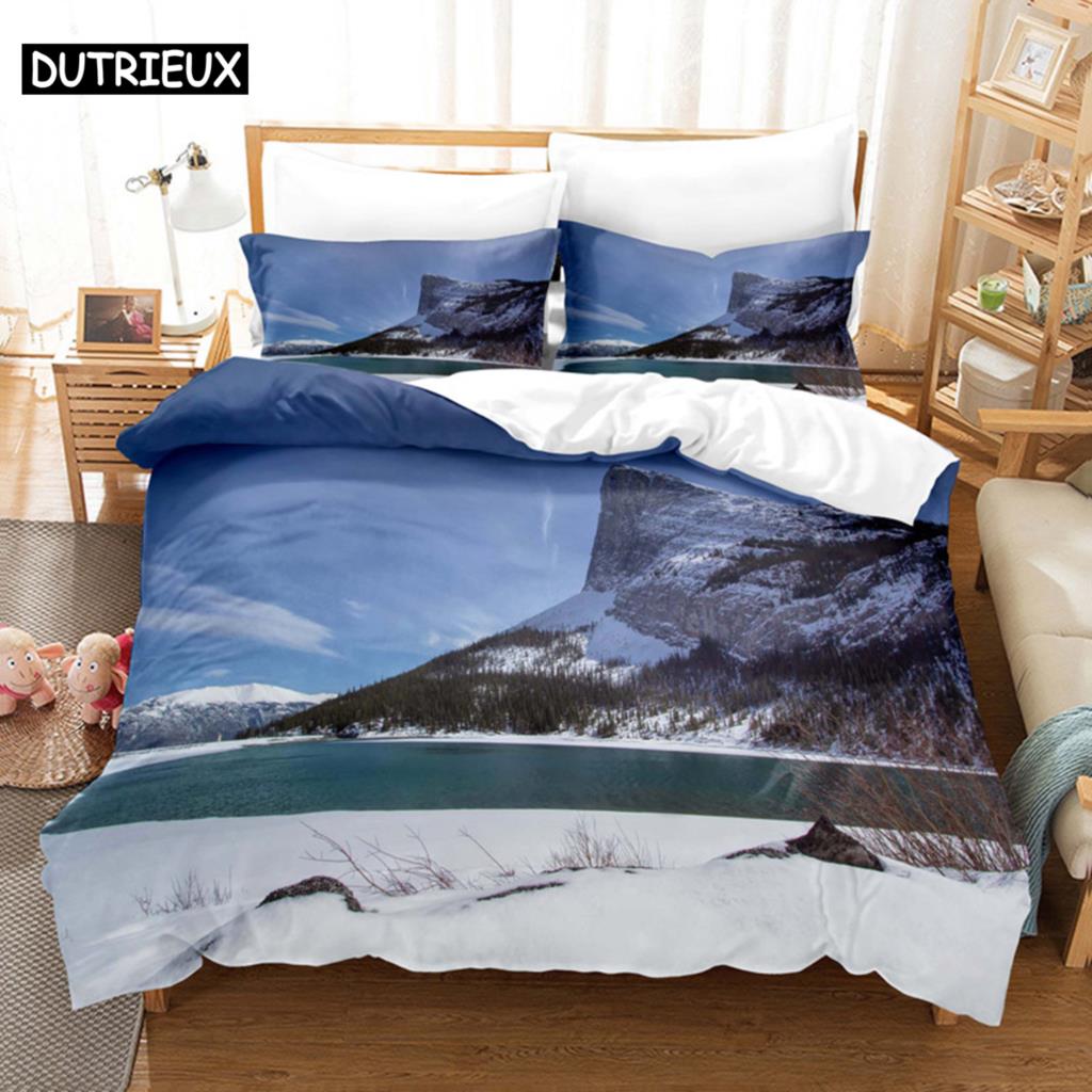 Comforter Snow Scene Bedding Set 3D Bedding Digital Printing Queen Size Bedding Set Fashion Design