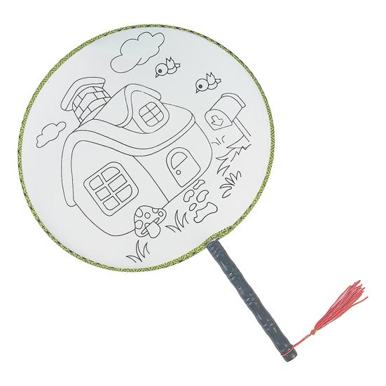 

DIY Круглий віяло для розпису з дерев яною ручкою Ручний виготовлення Декоративний віяло Китайський стиль Незакінчений Ручний віяло Вироби Декорація C