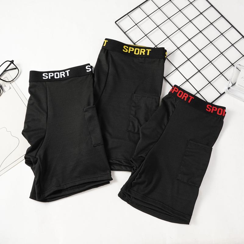 Men's Sport Long Boxer Briefs with Dual Pockets High Stretch Athletic Underwear for Workout