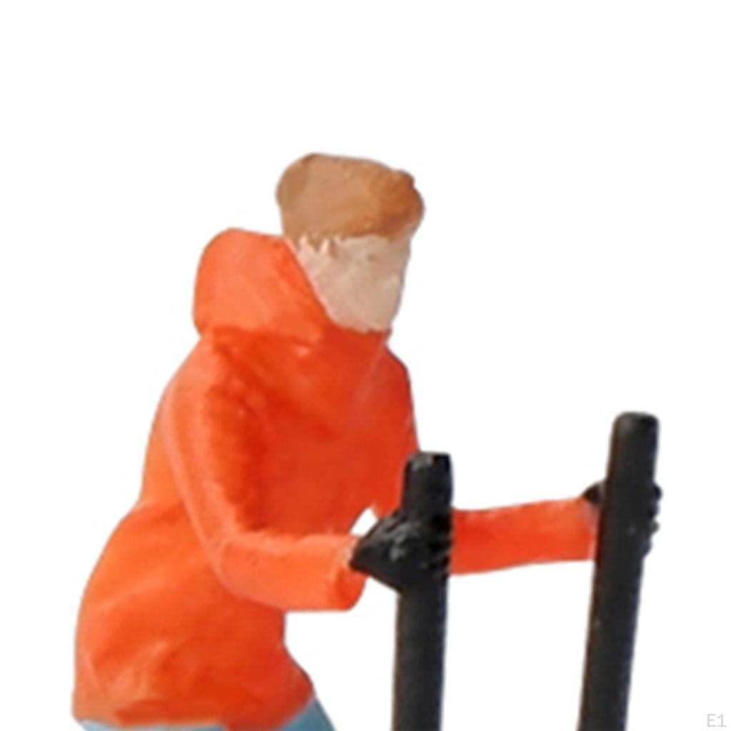 1/64 Scale Skiing Model People Figures Mini Skier Ornament for Miniature Scenes