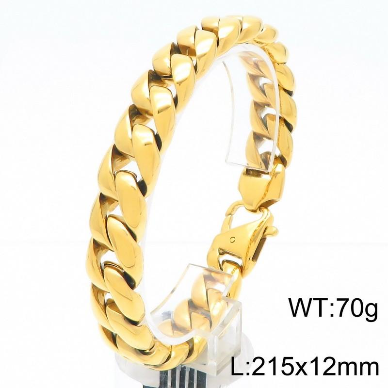 Hot Sale Gold Plated Stainless Steel Cuban Link Bracelet Men Polished Hand Jewelry Unisex Fashion Wrist Jewelry Necklace