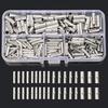 200PCS Box Non Insulated Butt Connectors Uninsulated Electrical Wire Ferrule Cable Crimp Terminals with Storage Case