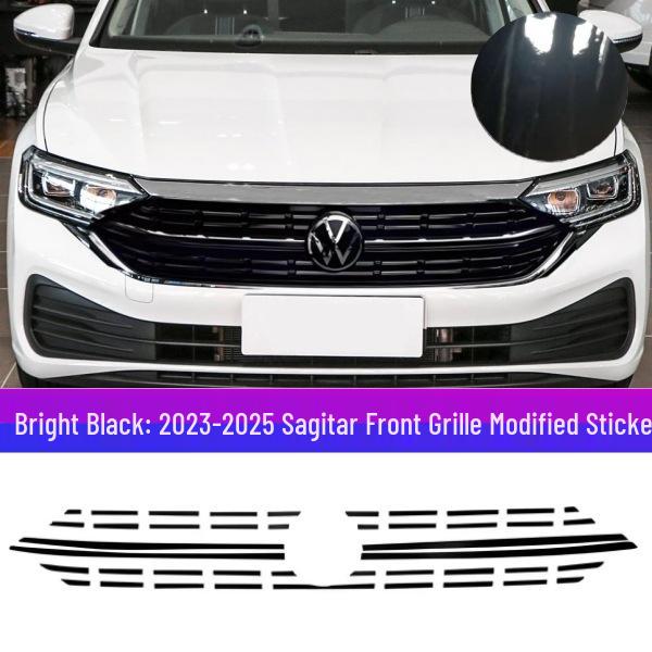 Volkswagen Sagitar 2023-2025 Kühlergrill-Veredelung mit Silbernen Streifen & Schwarzen Paneelen