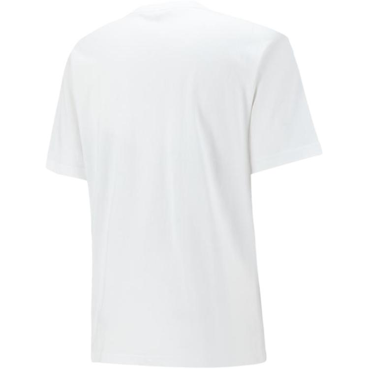 Puma Maglione Sportivo Girocollo Manica Corta con Stampa Lettere T-Shirt Unisex Bianca 539662-02