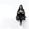 Grim Reaper Reading Statue Resin Black Hooded Skull Miniature Figurine Halloween Home Desktop Ornaments Gothic Decor