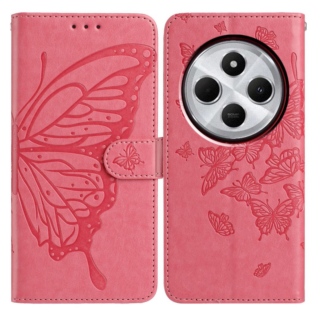 Peněženkové pouzdro pro Xiaomi Redmi 14C 4G/14C 5G/14R 5G/A4 5G/A3 Pro 4G/Poco C75 4G/Poco M7 5G PU kožený kryt na telefon s popruhem