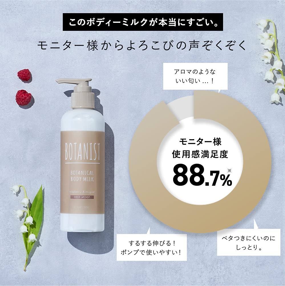 BOTANIST Botanical Body Milk Body Amino Light, 240mL, Plant-Derived Care, Smooth, Moisturizing, Silicone-Free, Acid-Infused