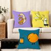 Abstract fruit Cushion Cover Anti-dustmite Pillowcase Invisible zipper silky short plush Sofa cushion cover
