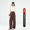 Scimitar pants women's new high-waisted sweatpants wide-leg banana pants straight-leg pants autumn and winter velvet sports pants