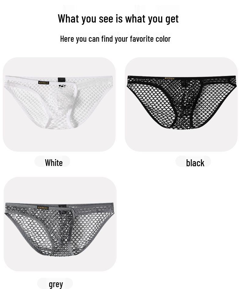 Men's Large Mesh Triangle Briefs - Quick-Drying, Comfortable, European-American Style