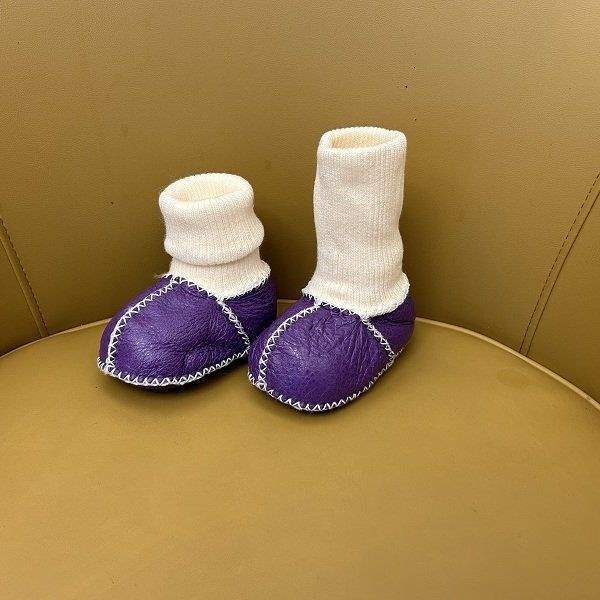 Fur Integrated Baby Shoes and Socks Warm Thick Autumn and Winter Baby Soft Soles Do Not Fall Off Toddler Shoes Newborn 0-6-12