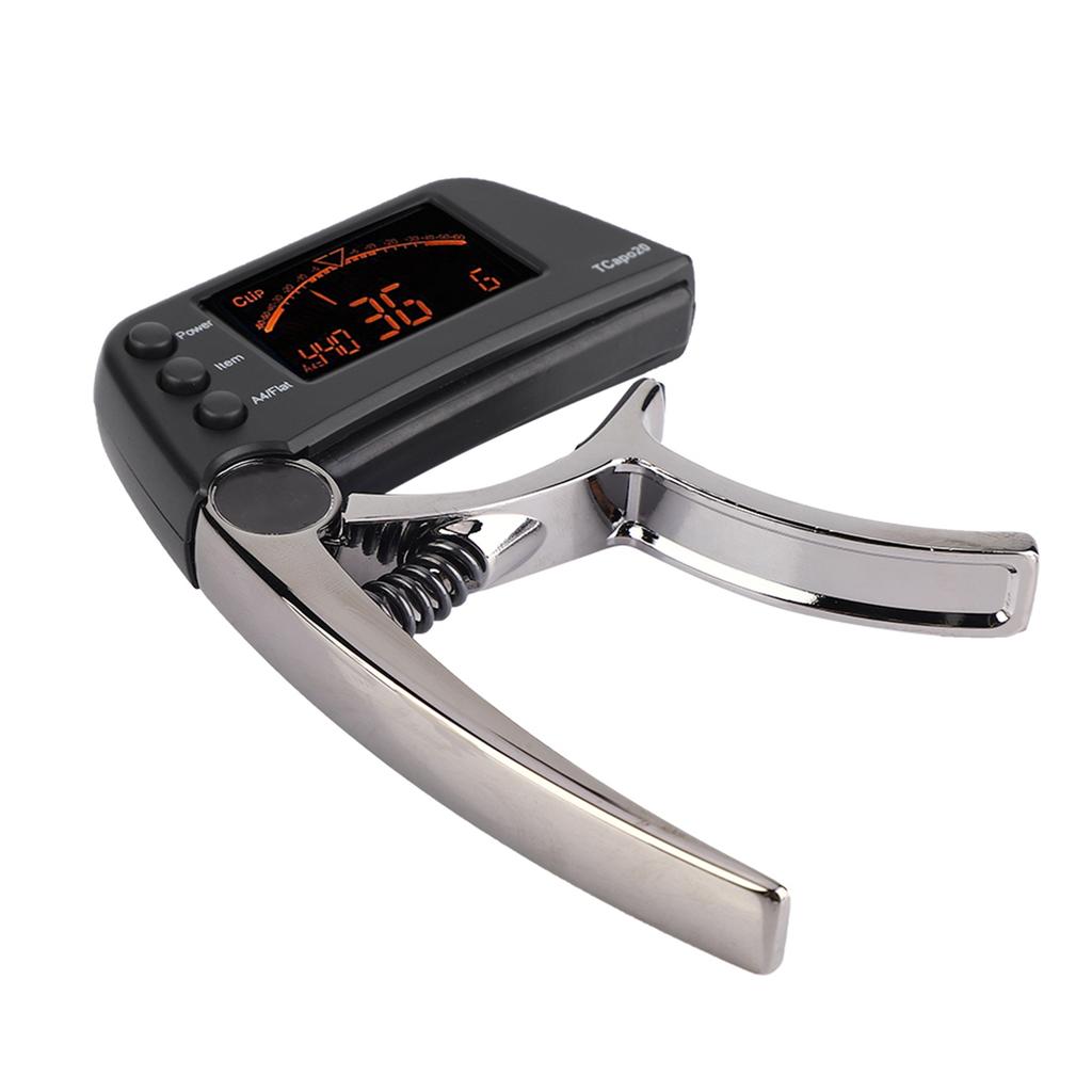 One Handed Quick Change Metal Capo Tuner Gear Accessory for Guitar Bass(Bronze)