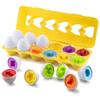1Set Montessori Baby Eggs Educational Toys, Color and Shape Recognition Early Learning Toys, Infant Perfect Christmas Gifts