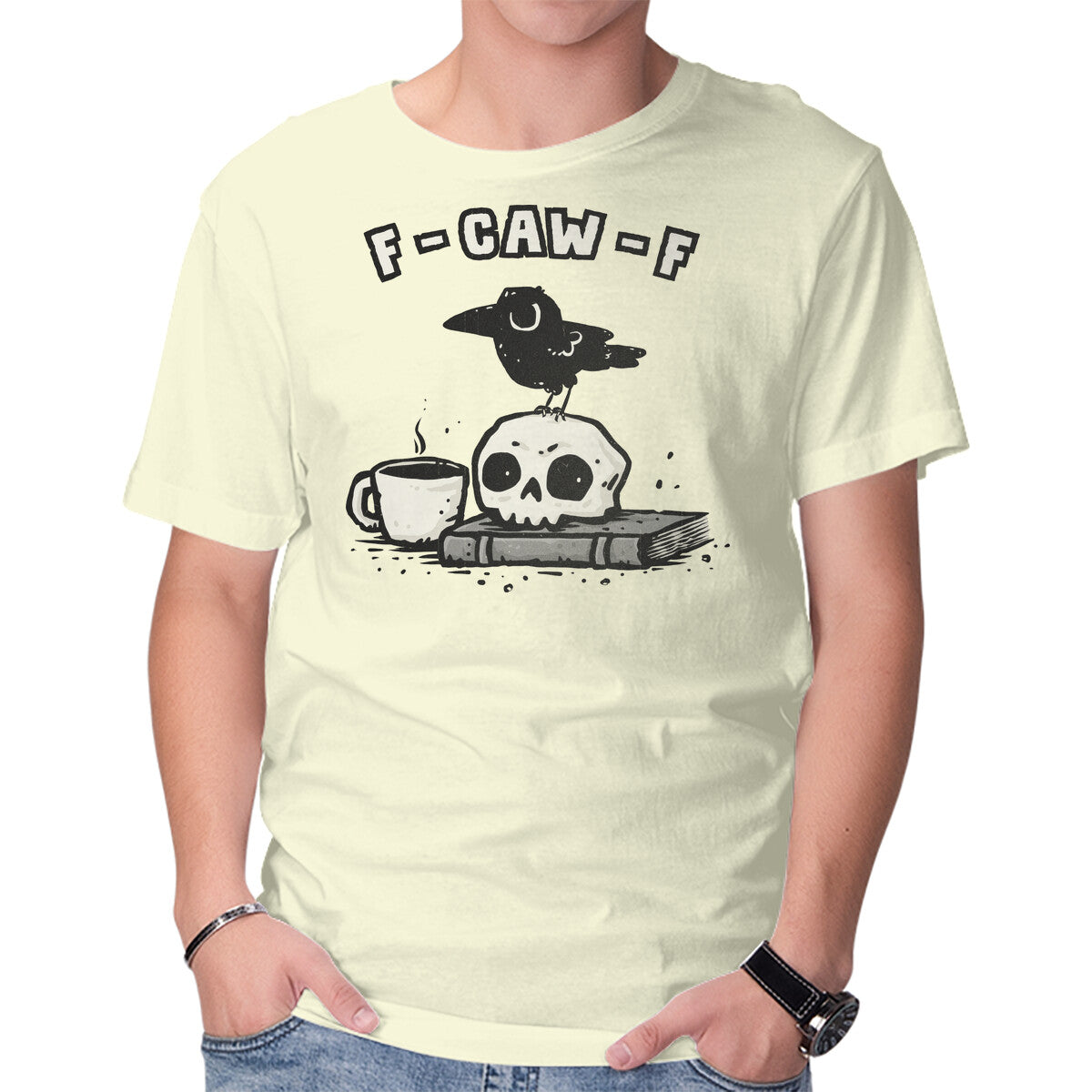Unisex Crew Neck T-Shirt Snarky Raven Graphic Short Sleeve Casual Tee S