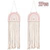 Rainbow Braided Rope Wall Hanging Organizer Hair Clips Storage Holder For Girl Bedroom Bathroom Decor Wall Ornaments Accessories