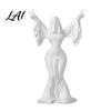 Matte White Halloween Statue 3D Printed Ghost Woman Sculpture Spirit for Modern Home Decor Minimalist Spooky Desk Decoration Figurine Lady