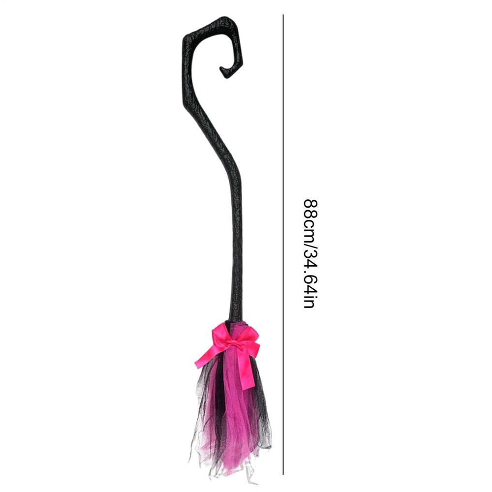 Halloween Witch Broom Witches Brooms With Ribbon Portable Scary Decorations For Front Door Outside Yard Wall Porch Home