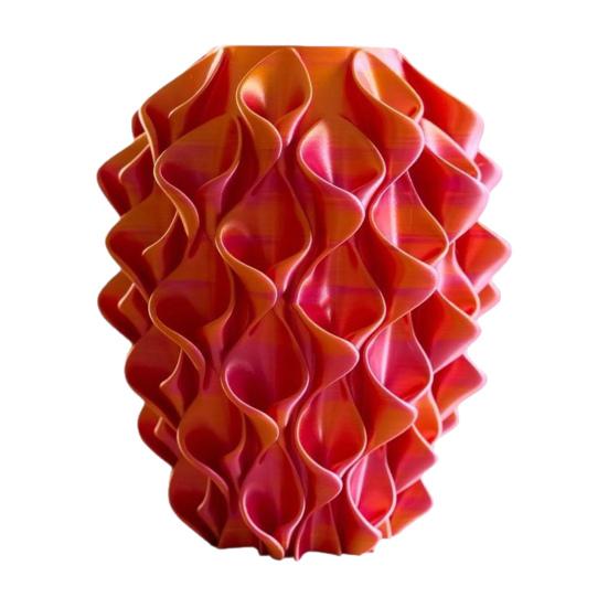 3D Printed Wavy Vase Modern Boho Vase Table Centerpiece Vase for Dried Artificial Flowers Home Room Wedding Decor