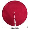 Red and Off-White Knitted Christmas Tree Skirt Decoration