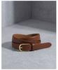 Jilseutyueoteumaenaegseseoli [Adjustable Length] 20Mm Brown Leather Slim Women'S Belt