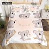 3D Koala Duvet Cover Set Microfiber Cartoon Leaves Baby Bear Australian Wildlife Themed  Bedding Set Queen Size Comforter Cover