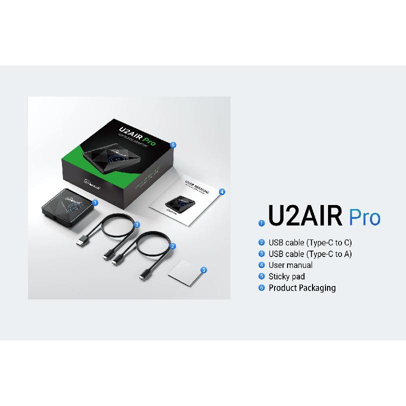 OTTOCAST U2 Air PRO Wired to Wireless CarPlay Adapter CarPlay Dongle Bluetooth Wifi USB Multimdia Player for Toyota VW Nissan