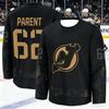 2026 New Jersey Herren Eishockey Trainingsanzug - Schwarz-Gold Sonderedition 3D-gedrucktes Sport-Schnelltrocknungs-Oberteil Familie