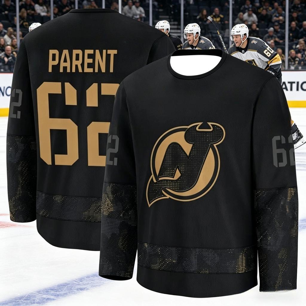 2026 New Jersey Herren Eishockey Trainingsanzug - Schwarz-Gold Sonderedition 3D-gedrucktes Sport-Schnelltrocknungs-Oberteil Familie