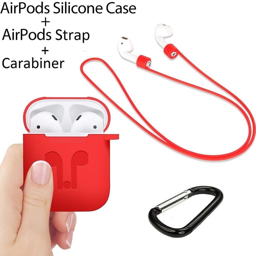 Airpods Protective Case Set Silicone Flip Style Trendy Solid Color
