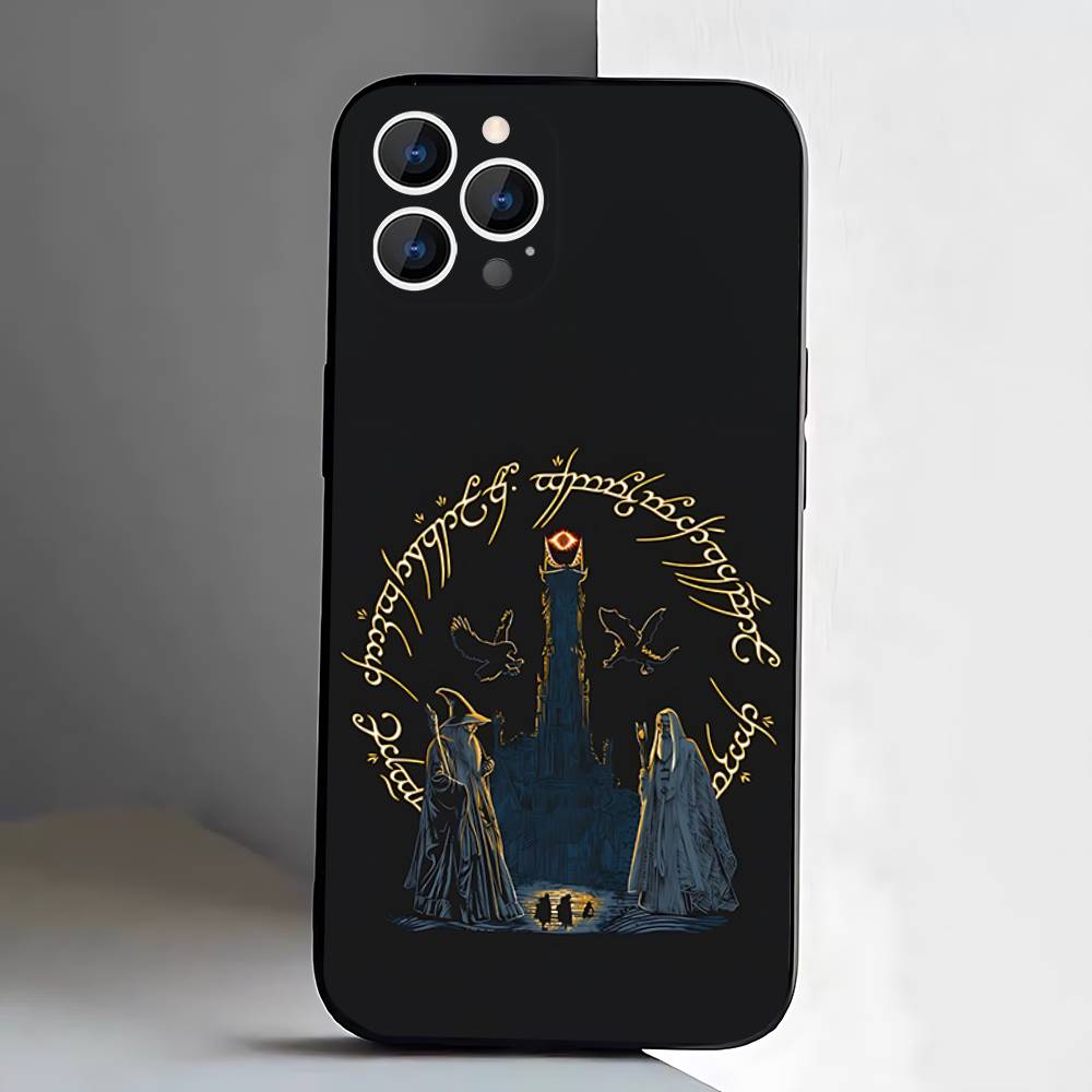 The Lord of the R-Rings Map Phone Case For iPhone 17,16,15,14,13,12,Pro,Max,Plus,E,SE4,Air,Mini Black Soft Box
