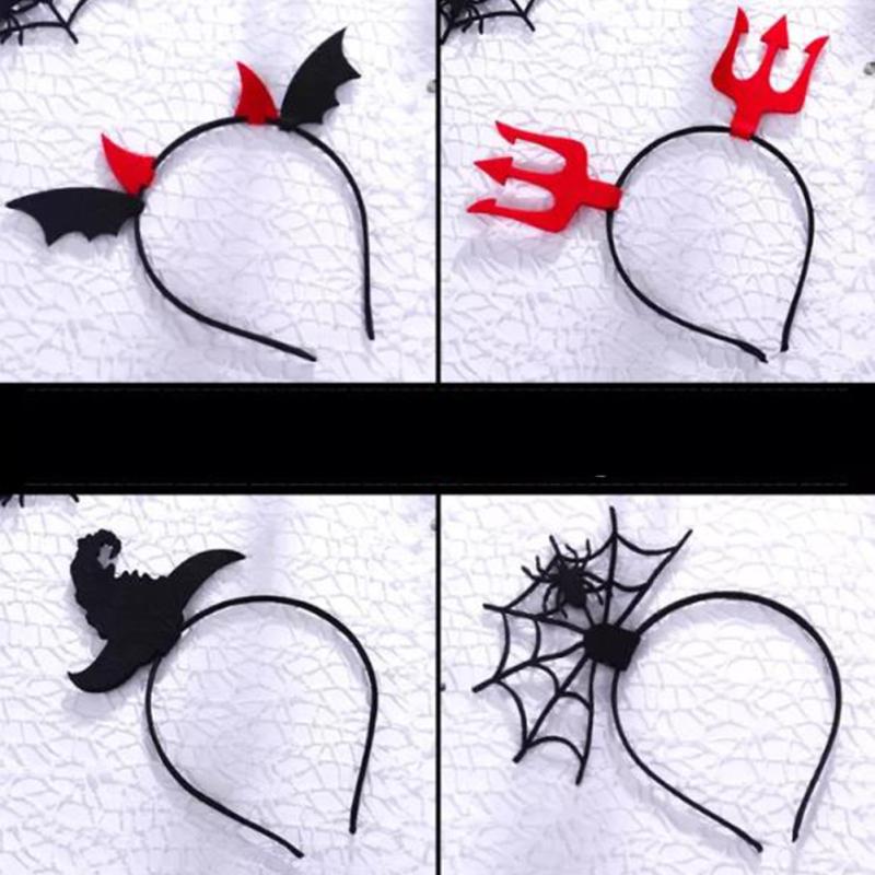 Stirnband Halloween Kinder Lustige Stirnband Dämon Flügel Doppel-headed Gabel Hexe Hut Party Haar
