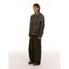Saendeusaundeu (Unisex) Washed Cation Elastic Waist Balloon Pants Brown