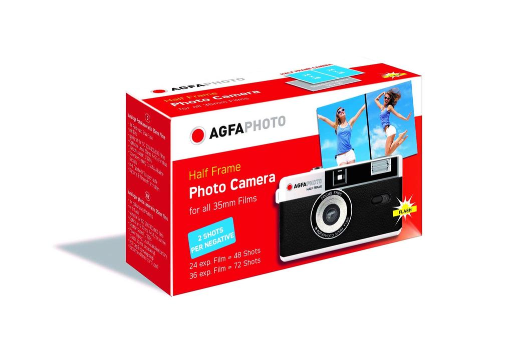 AgfaPhoto Analog 35mm Format Photo Black 1/2 Camera,