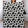 Cow Skin Texture Series Digital-printed Polyester Bedroom Velvet Flannel Cover Blanket Fleece Soft Sofa Cover Blankets for Beds