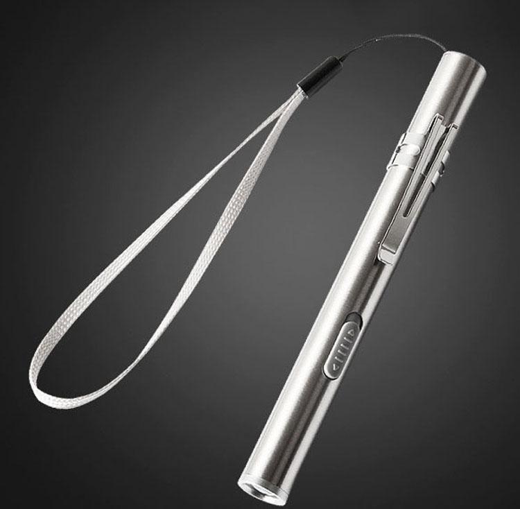 Gelbe Stiftlampe Taschenlampe 60LM Helligkeit USB Wiederaufladbar Edelstahl Krankenschwester Stiftlampe mit