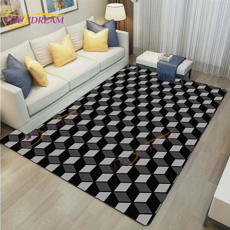 3D Vortex Illusion Rug Abstract Rug Modern Carpets for Living Room Area Rug Non Slip Floor Rug Teen's Rug Game Room Rug Play Mat