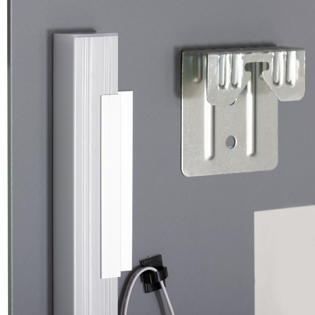 Bathroom Mirror with LED Lighting, Elegant and High-Quality, Glass, Aluminum, Plastic, 50L X 12W X 70H Cm